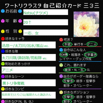 ワートリクラスタ自己紹介カード