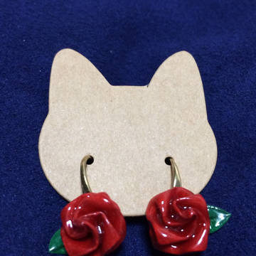 折り紙ピアス “薔薇”