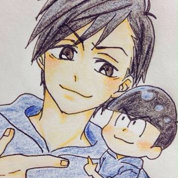 自分絵次男とちっさい次男