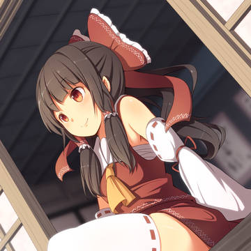 縁側の霊夢さん