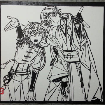 【切り絵】45　鶴丸＆物吉【刀剣乱舞】