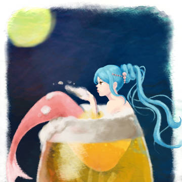 人魚×ビール
