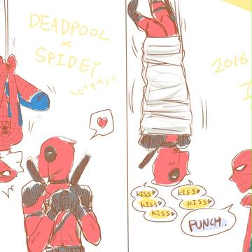 Deadpool x SpiderMan ((Kiss?