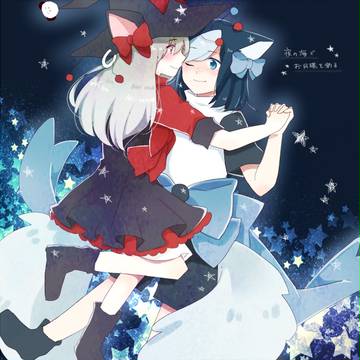 夜の海で