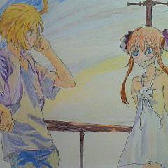 エミル・キャスタニエ＆マルタ・ルアルディ（小説版の模写絵）