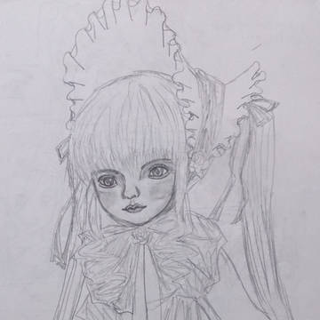 リアルローゼンメイデン真紅（リアル人形風に手書きで描いてみた）