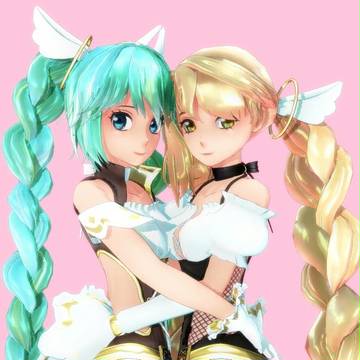 エンゼルなミクさんとパイちゃん