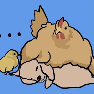 犬と鶏の落書き