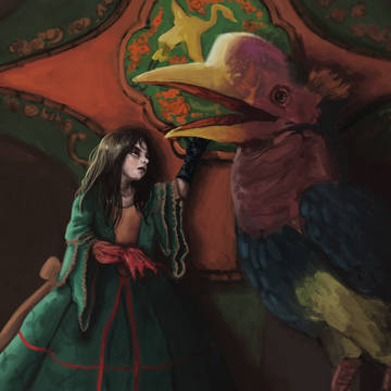 girl with bird