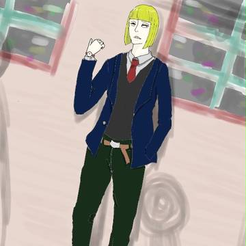 街角で