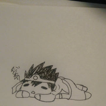 くで勇者（ボールペンで落書き）