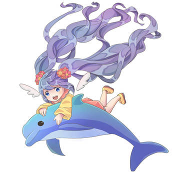 イルカと一緒