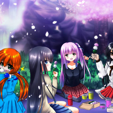 夜桜でお団子の会（まことぎりんさんとのコラボです）