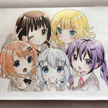 ごちうさ集合(模写)