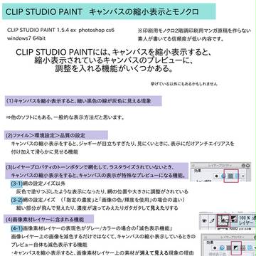 CLIP STUDIO PAINTキャンバスの縮小表示と色々機能