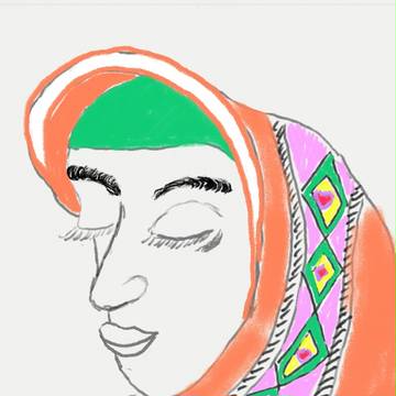Indian girl with beautiful shawl
