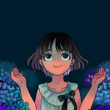 少女と紫陽花