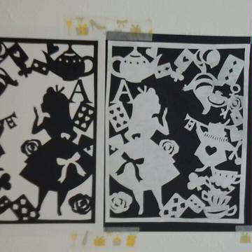 [ディズニー]アリス切ってみた[切り絵]