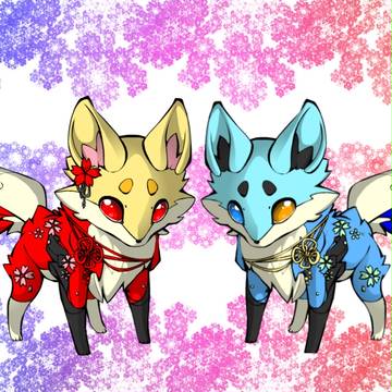仲良しお狐様