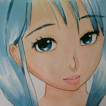 Coloring of previous inked draw