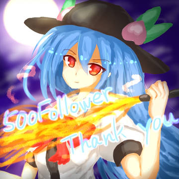 Twitterフォロワー500人記念突破絵