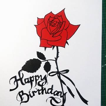 薔薇の切り絵　カラー版