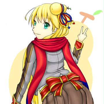 茶フラン　振り向き