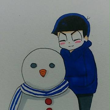 カラ松と雪だるま⛄
