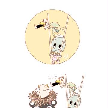 ガンバレ！くまモン「竹馬」‪#‎くまモン頑張れ絵‬