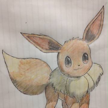 ポケモン手描き練習16　色付きイーブイ