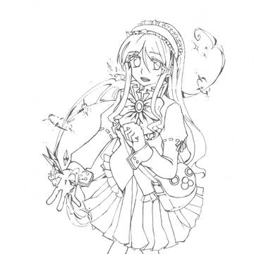 塗り比べ線画