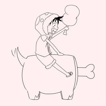 Luffy x PLURK肉骨獸