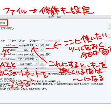 SAIと同じ様にドラッグで画面の回転をしたい場合(クリスタ)