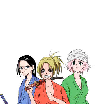 3人の女侍