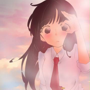 夕焼け空と女の子 塗らせていただきました