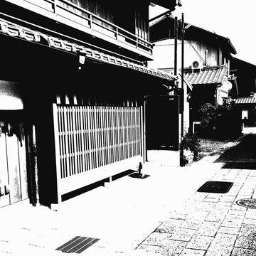 【切り絵】古き街並み