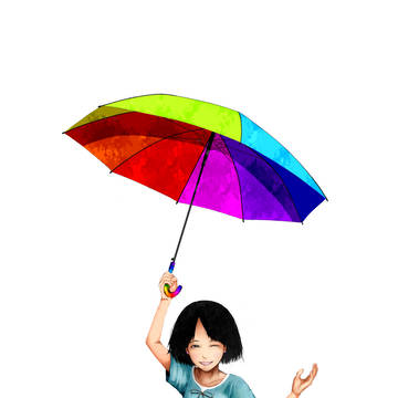傘+女の子