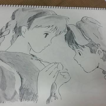 鉛筆画天空の城ラピュタ