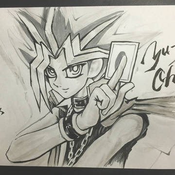 筆ペン一発描き 遊戯王 武藤遊戯