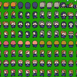 ＲＰＧツクール2000用のラブライブ!の歩行グラフィック