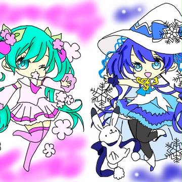 桜ミク、雪ミク塗らせていただきました。