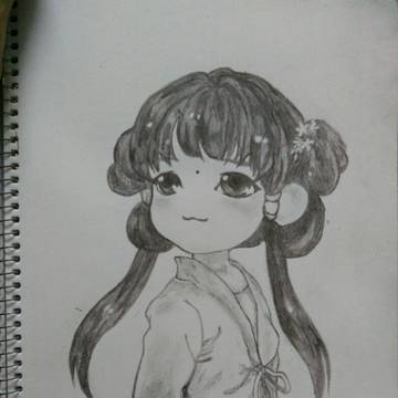 临摹一张萌萌哒汉服褙子_(:з」∠)_