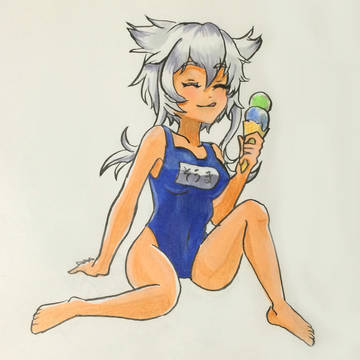 レナ、つめたいにく、くう！