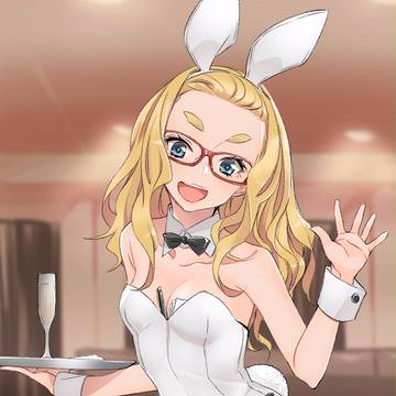 白バニーでこメガネちゃん!