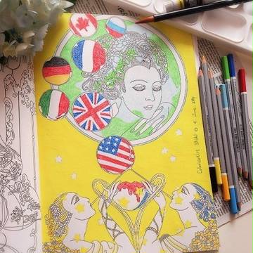 大人の塗り絵「パリのアール・デコ ファッションBOOK」
