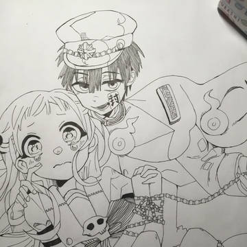 地縛少年花子くん2巻表紙/模写