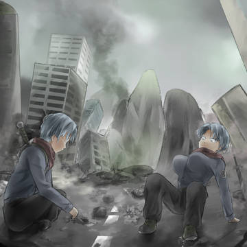 少年と廃墟