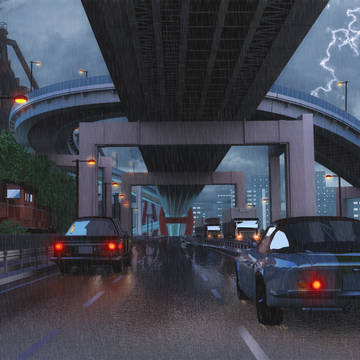 ジャンクション下の道路