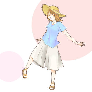 麦わら女の子