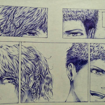 奇怪的圆珠笔插画